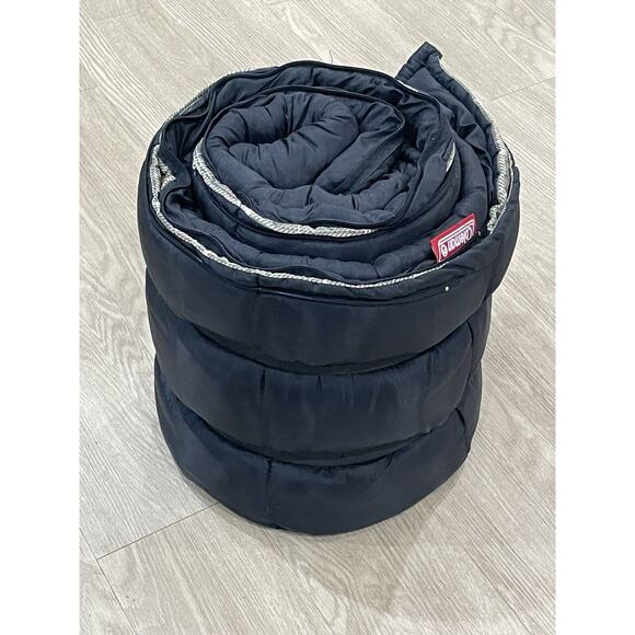 Coleman Vintage Sleeping Bag Black With Plaid Flannel Lining Zipper - Picture 1 of 8